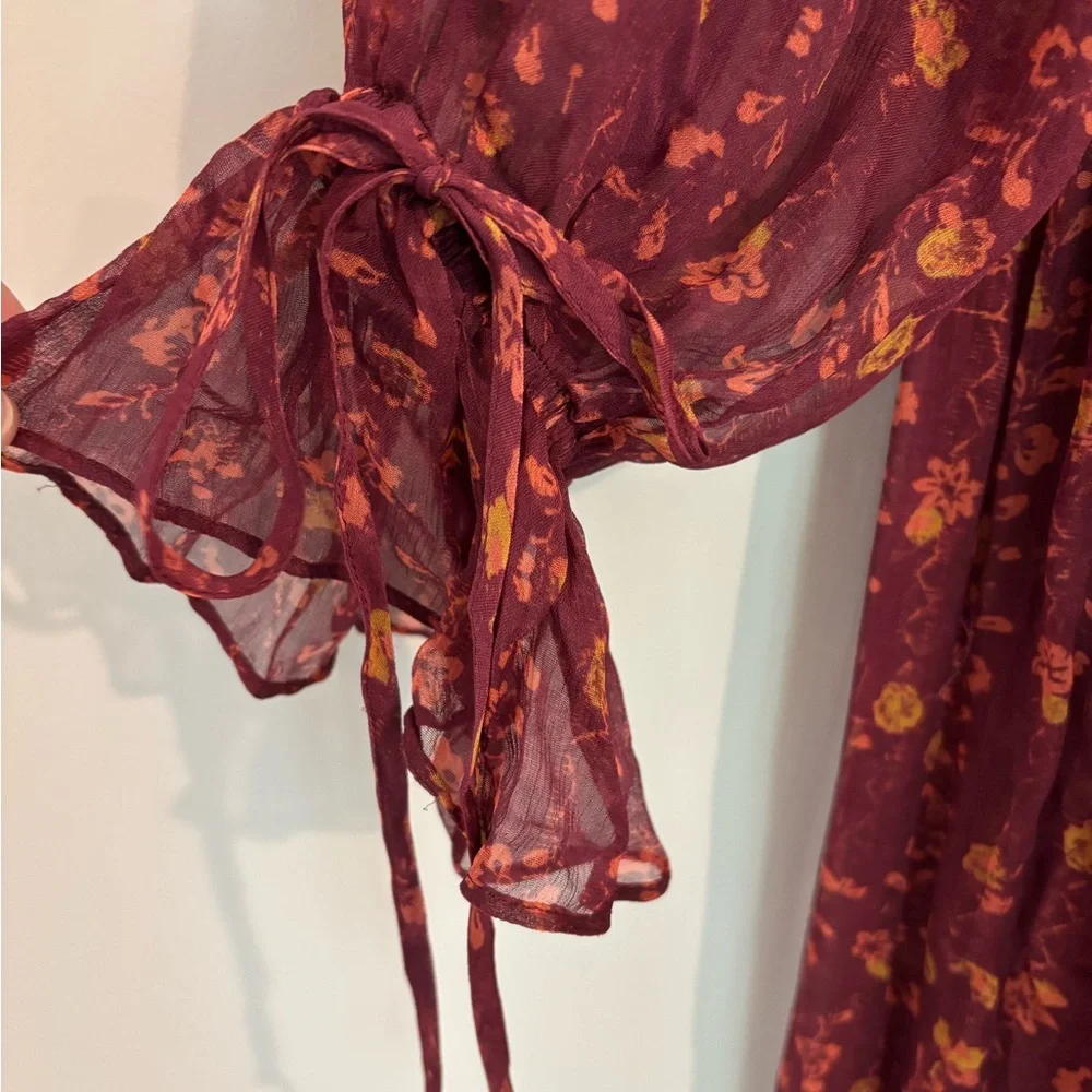 Sundance Lettie Maroon ruffled maxi dress XXL - Picture 10 of 10